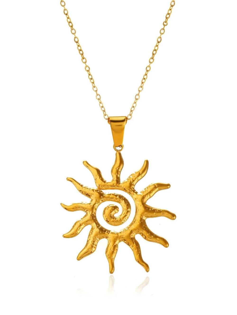 Gold Sunburst Pendant Necklace - Women's Jewelry